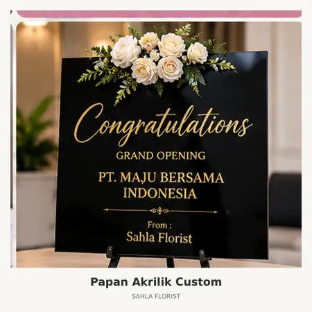 Papan Bunga Akrilik Malang